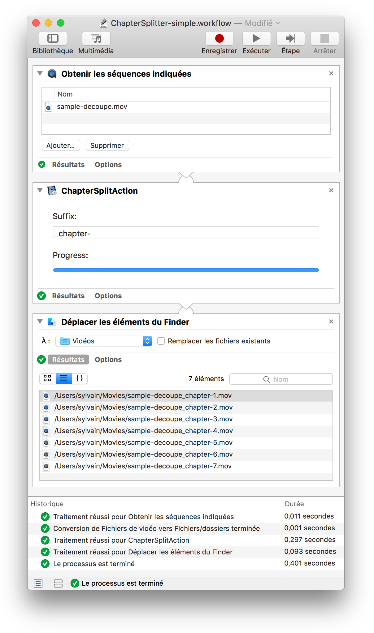 An Automator action simple to configure and to integrate into your processes.