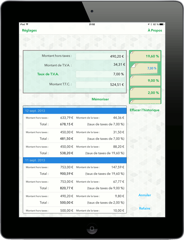 Une interface dédiée sur iPad